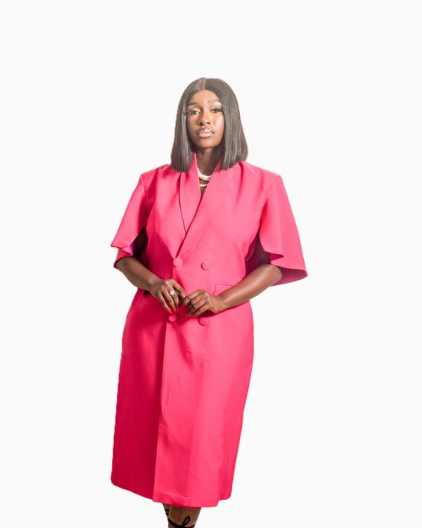 Jznell Pink Blazer dress with Cape