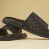 Straight Cross-Weave Leather Slides - Image 5