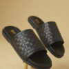 Straight Cross-Weave Leather Slides - Image 6