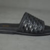Straight Cross-Weave Leather Slides - Image 3